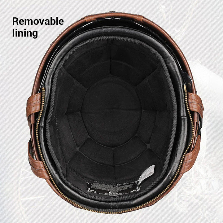 Lichte en duurzame unisex retro motorhelm, DOT-gecertificeerd, combineert veiligheid met klassiek design.