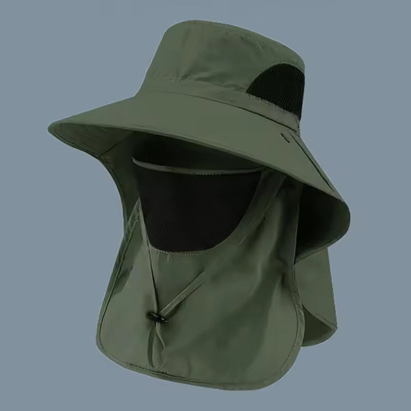 Unisex Sonnenhut mit breiter Krempe und UV-Schutz, schützt Gesicht und Nacken optimal.
