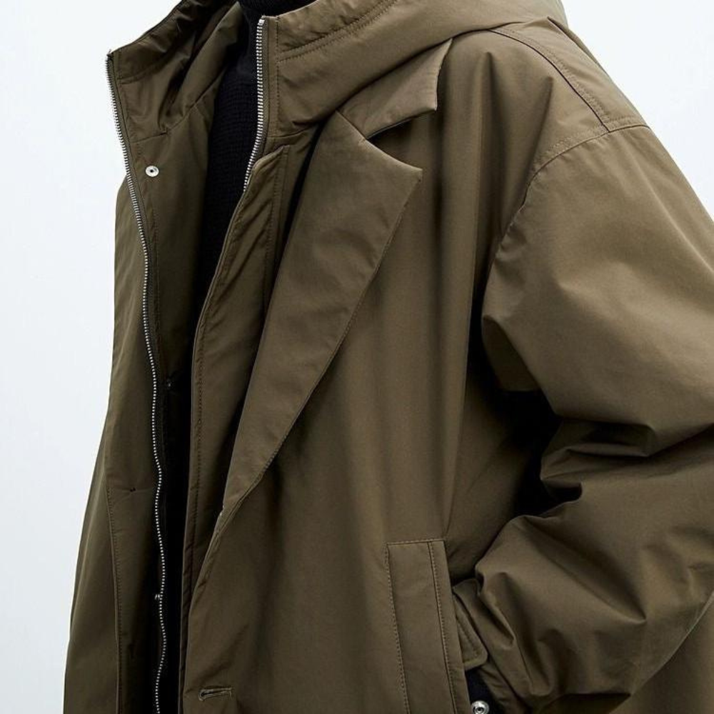 Schwarze, leichte Unisex-Kapuzenjacke, wasserdicht; perfekt als Übergangs- und Allwetterjacke für Outdoor.