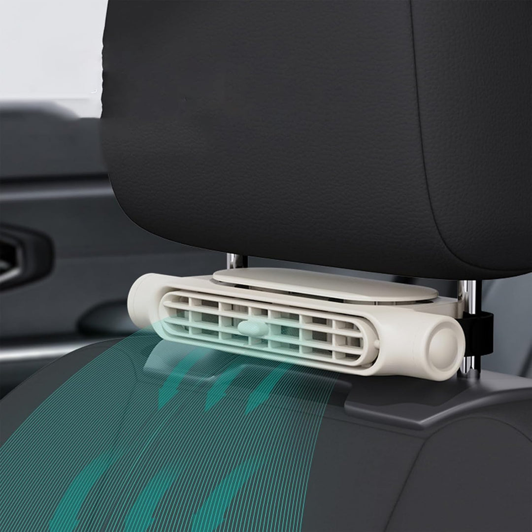 USB Auto Kühlventilator mit 3 Stufen & Kopfstützenhalter für PKW. Ideal für Sommerfahrten.