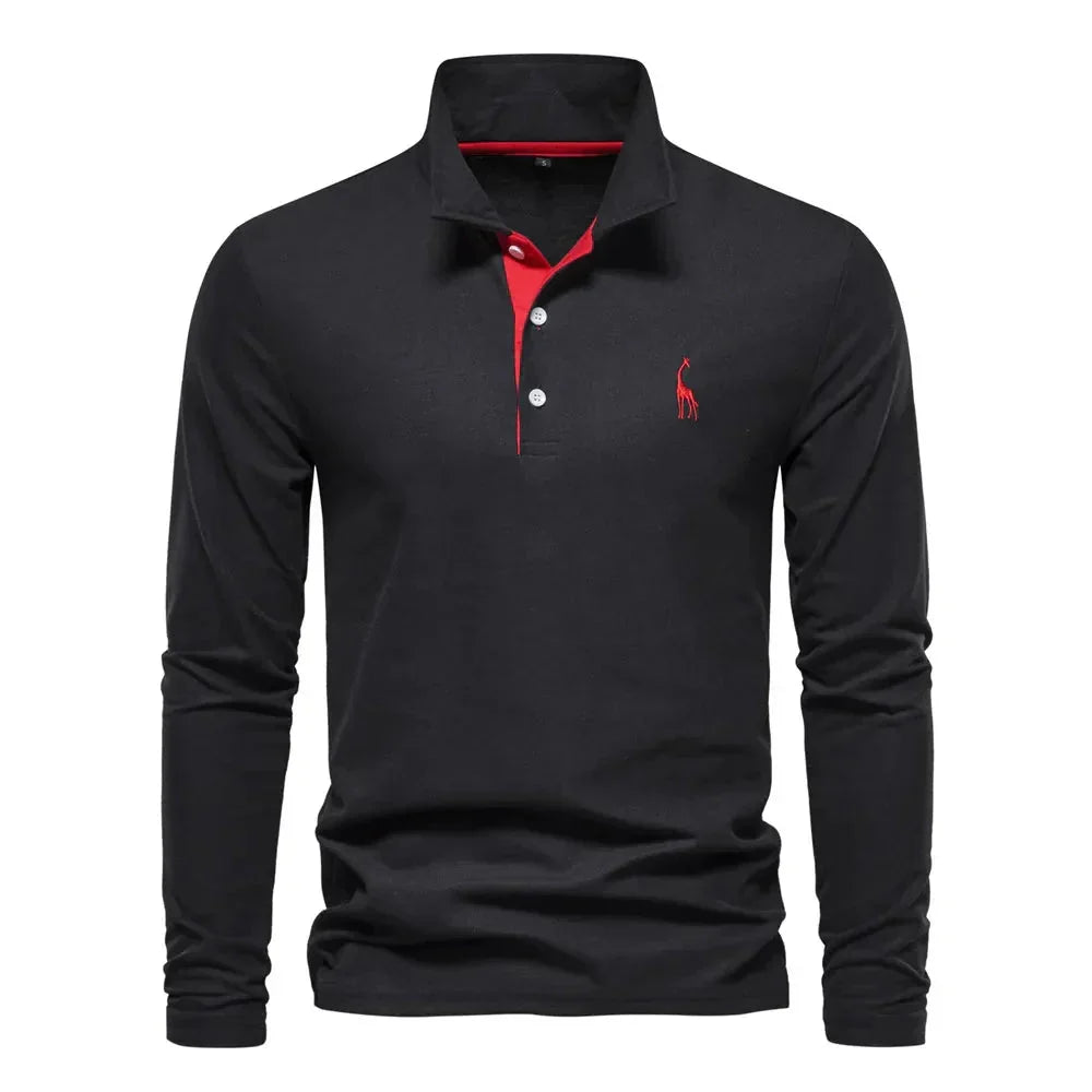 Herren Langarm Poloshirt in klassischem Design; bequemes, vielseitiges Polohemd für Alltag & Freizeit.