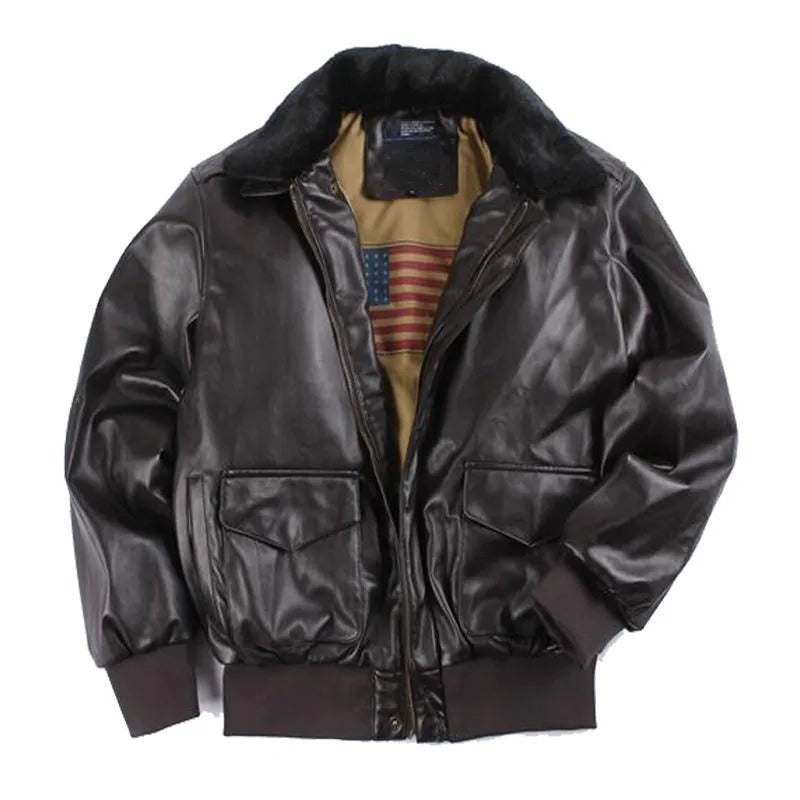 Herren Vintage Leder-Motorradjacke für den Winter, warm & stilvoll, mit Retro-Design für Schutz und Komfort.