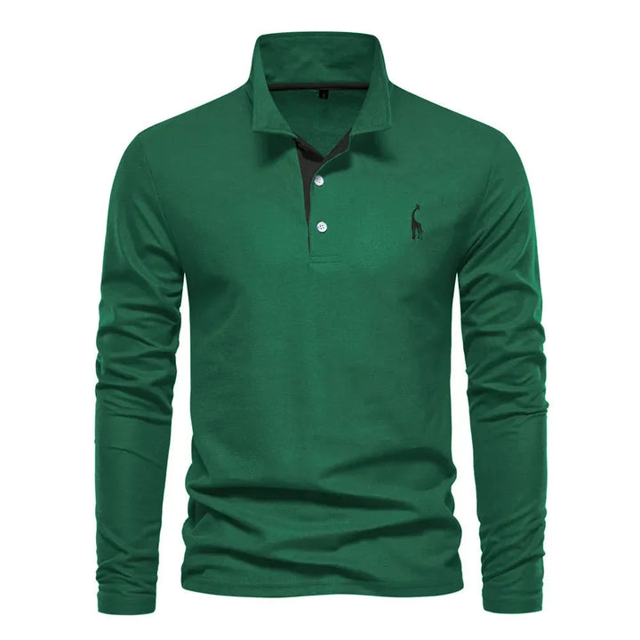 Klassisches Herren Langarm Poloshirt; zeitloses Design für einen stilvollen Auftritt in der Herrenmode.
