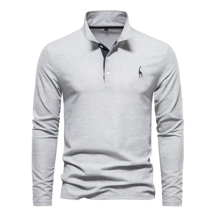 Hochwertiges Herren Langarm Polohemd mit feiner Textur; robustes & pflegeleichtes Business Casual Oberteil.