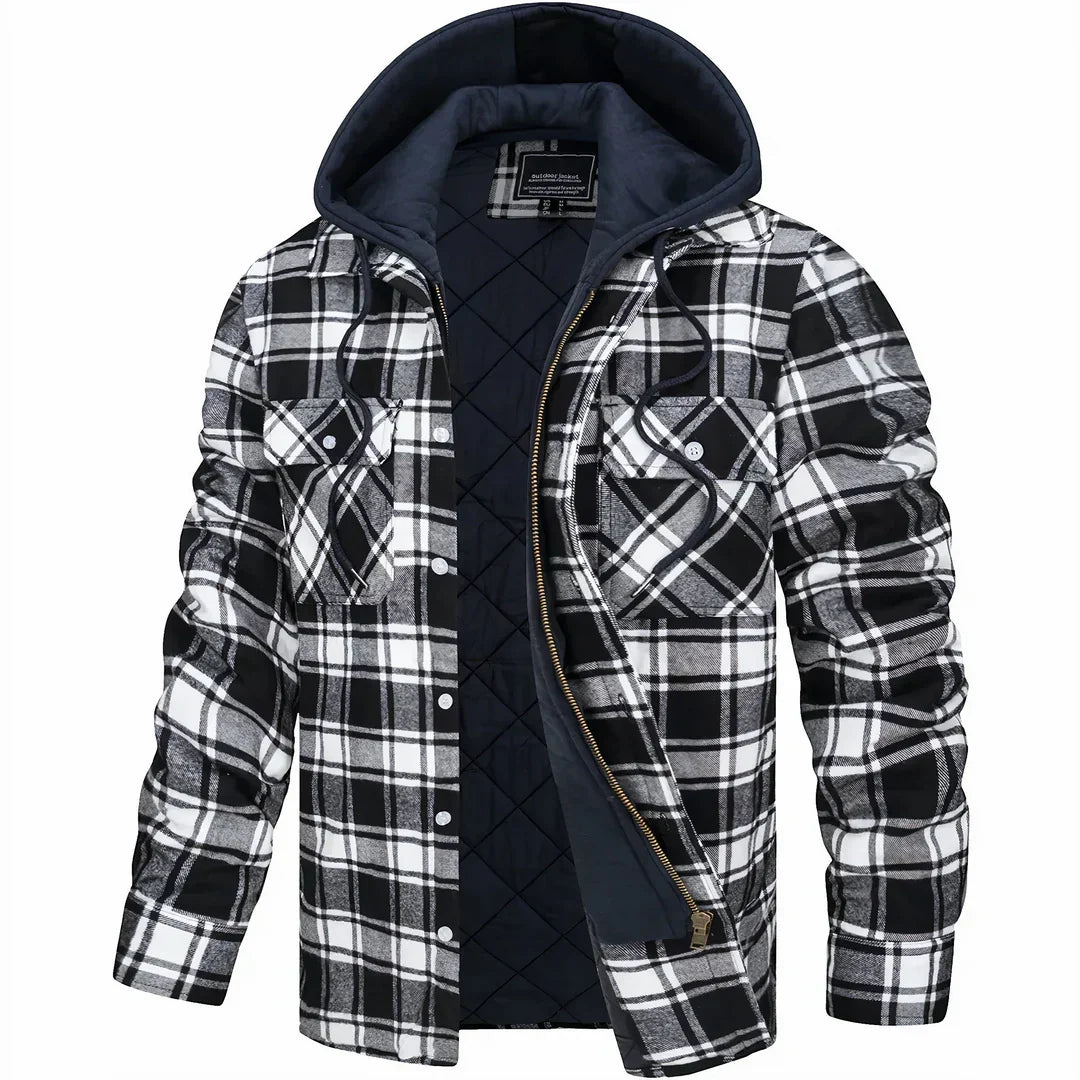 Warme, isolierte Herren Winterjacke mit Kapuze für extrem kalte Tage. Winddicht & wasserabweisend für Outdoor.