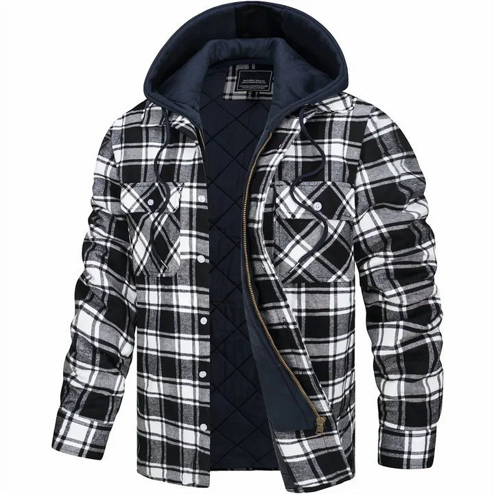 Warme, isolierte Herren Winterjacke mit Kapuze für extrem kalte Tage. Winddicht & wasserabweisend für Outdoor.