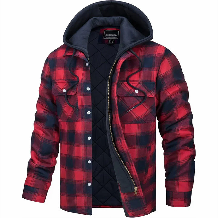Stylische Herren Winterjacke mit Kapuze, ideal für Freizeit und Outdoor-Aktivitäten. Warm, isoliert und bequem.