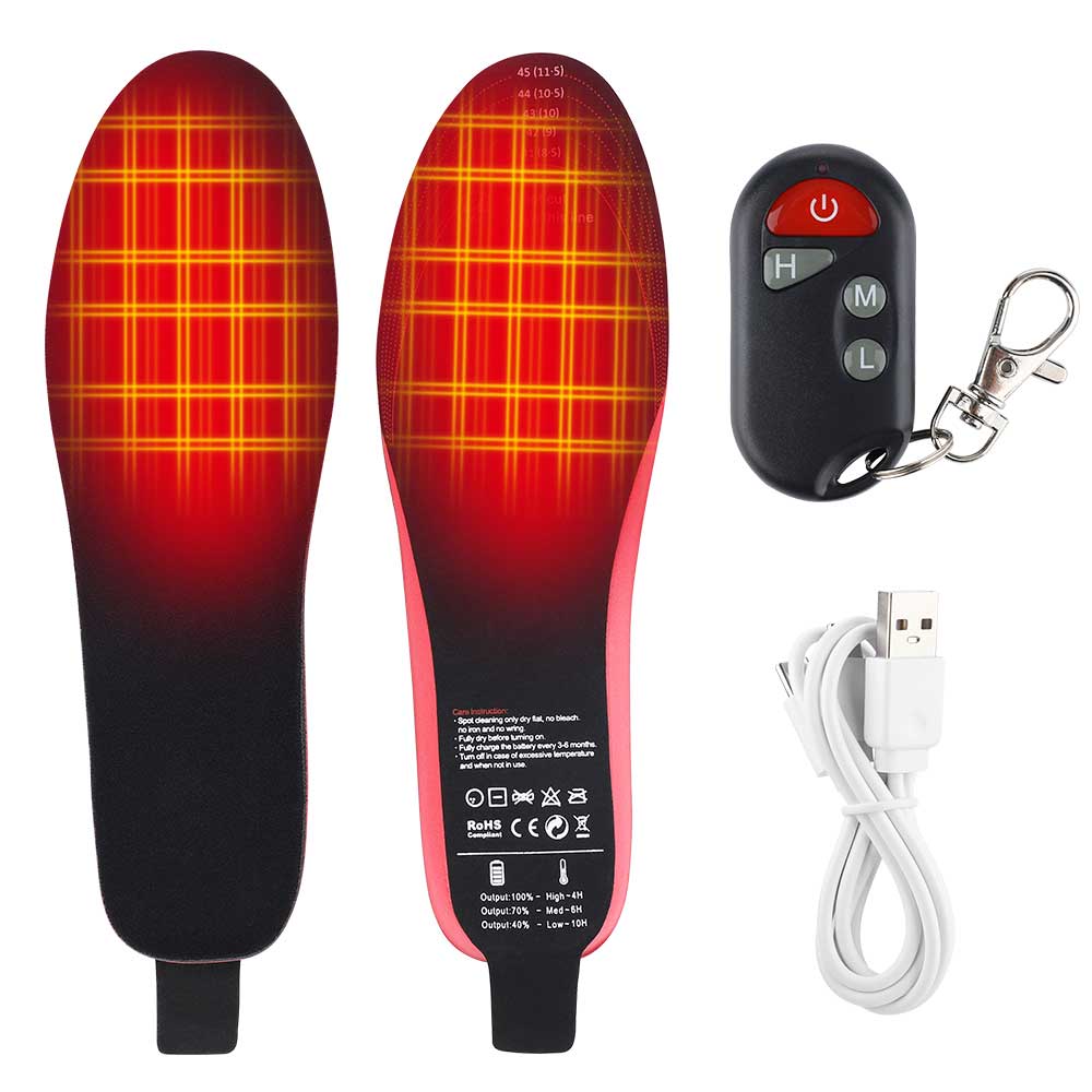 Wiederaufladbare beheizte Einlegesohlen "Aurora" für warme Füße im Winter. Ideal für Outdoor, Ski & Wandern.