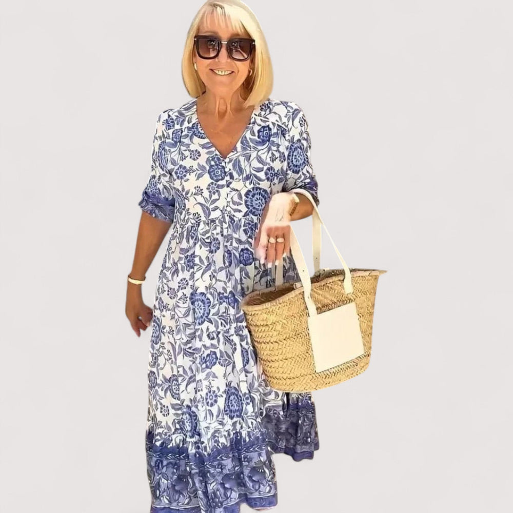 Komfortables, atmungsaktives Damen Sommerkleid aus leichtem Stoff. Ideal für Strand, Urlaub & Freizeit.
