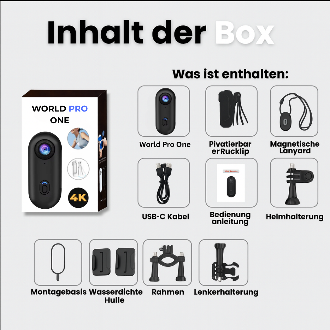 Unisex Mini-Kamera 4K Full HD für hochwertige Videoaufnahmen.