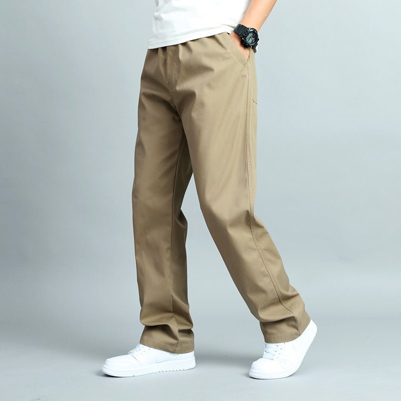 Herren Freizeithose mit geradem Bein und praktischen Multitaschen, ideal für Frühling und Casual-Look.
