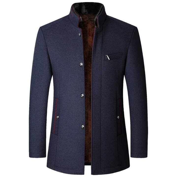 Vielseitige Herren Herbstjacke mit stilvollem Kragen und Reißverschluss. Komfortable Außenbekleidung für kühle Tage.