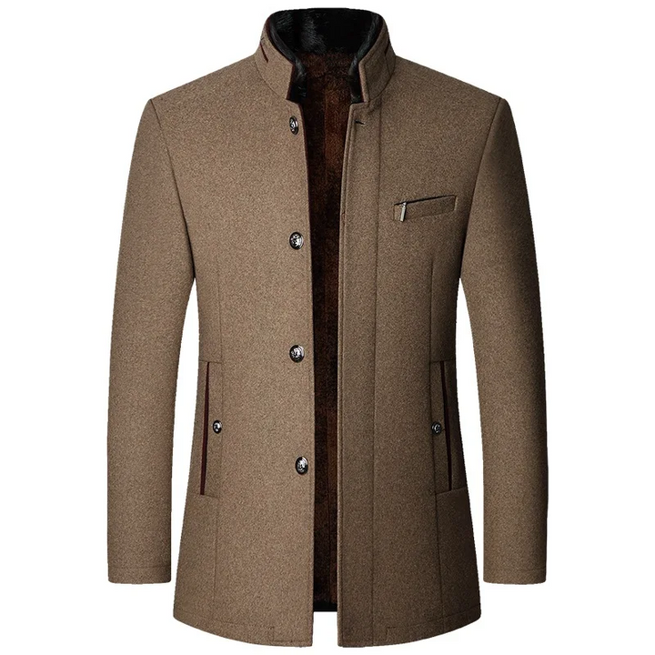 Elegante Herren Übergangsjacke für Herbst in dunklem Ton. Stilvolle Männermode, perfekt für Business und Freizeit.