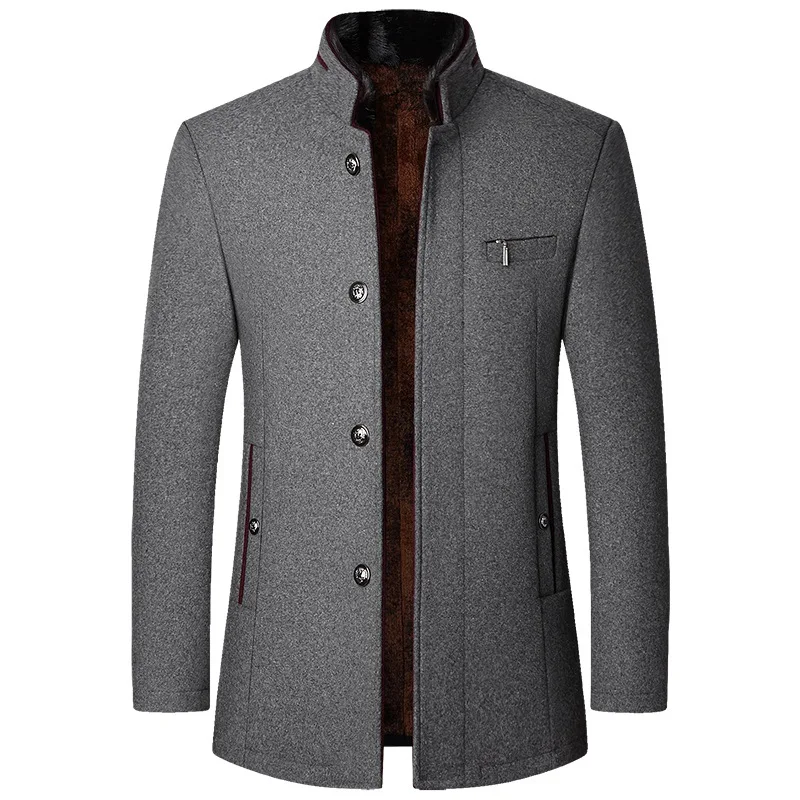 Detailansicht der hochwertigen Herren Übergangsjacke. Zeigt Textur und saubere Verarbeitung der stilvollen Herbstjacke.