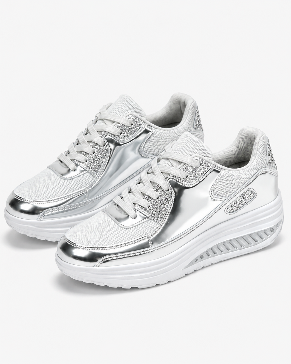 Modische goldene Damen Sneakers mit atmungsaktivem Design für hohen Komfort im Alltag.