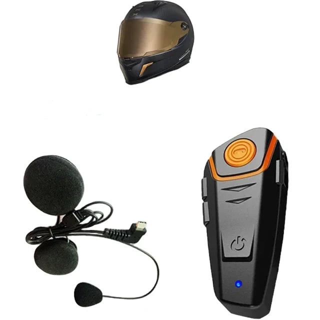 Motorrad Bluetooth Intercom mit FM-Radio für Kommunikation auf 1000m. Wasserdichtes Fahrer-Sprachsystem.