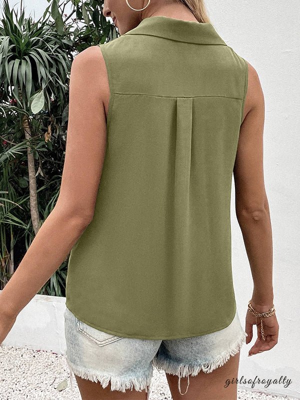 Schickes ärmelloses Damen Westentop mit V-Ausschnitt. Perfekt für Business Casual und elegante Anlässe.