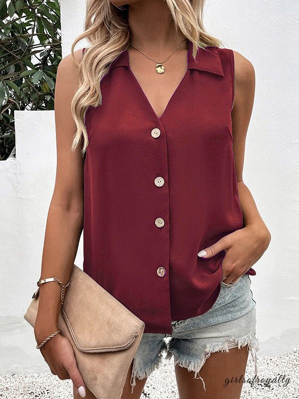 Modisches Damen Oberteil V-Ausschnitt, ärmellos. Leicht & fließend für einen eleganten Alltagslook.