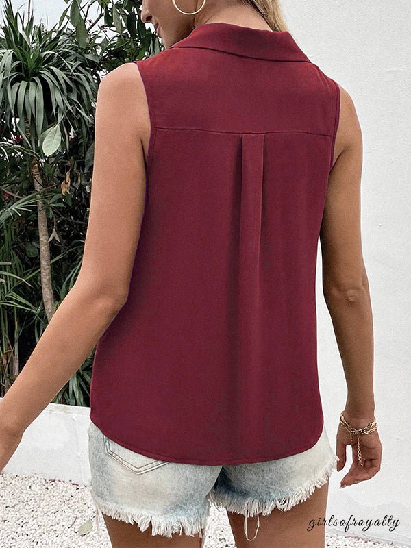 Damen V-Ausschnitt Westentop in Blau, stilvoll & bequem. Ein vielseitiges Sommertop für jeden Anlass.