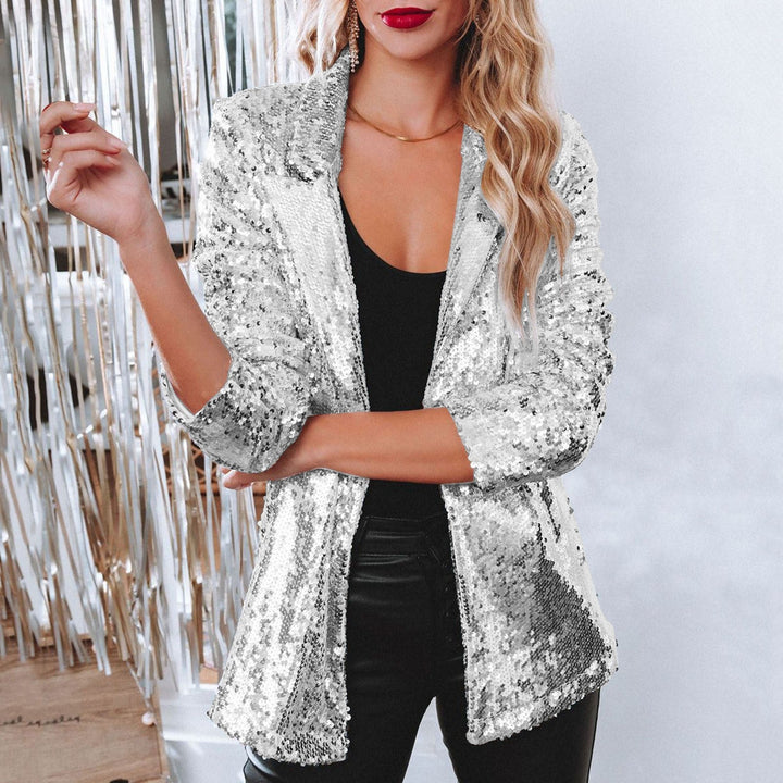 Modischer Pailletten Blazer für Damen, perfekt als Statement-Piece oder elegante Abendmode.