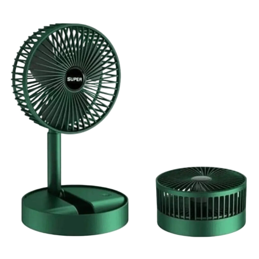 WindBlazer: Tragbarer, faltbarer USB-Ventilator in Weiß für sofortige Abkühlung unterwegs oder am Schreibtisch. Wiederaufladbar.