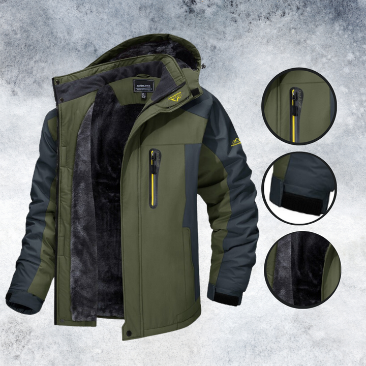 Funktionale, wasserdichte Herren Übergangsjacke mit Kapuze. Perfekt für Outdoor-Aktivitäten & Freizeit.
