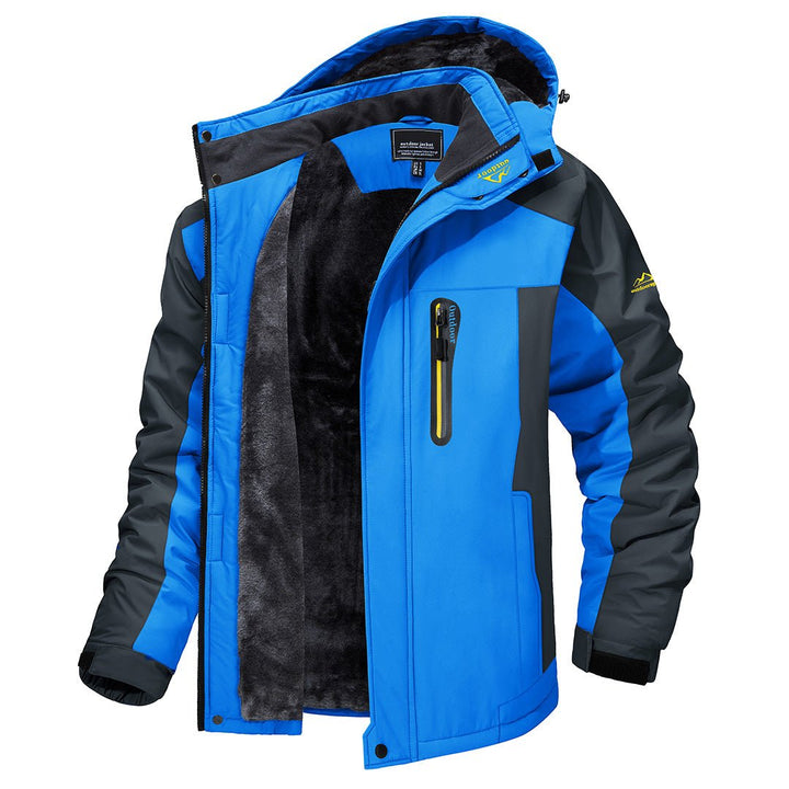 Robuste, winddichte Herren Freizeitjacke mit Kapuze. Funktionale Übergangsjacke für Outdoor-Abenteuer.