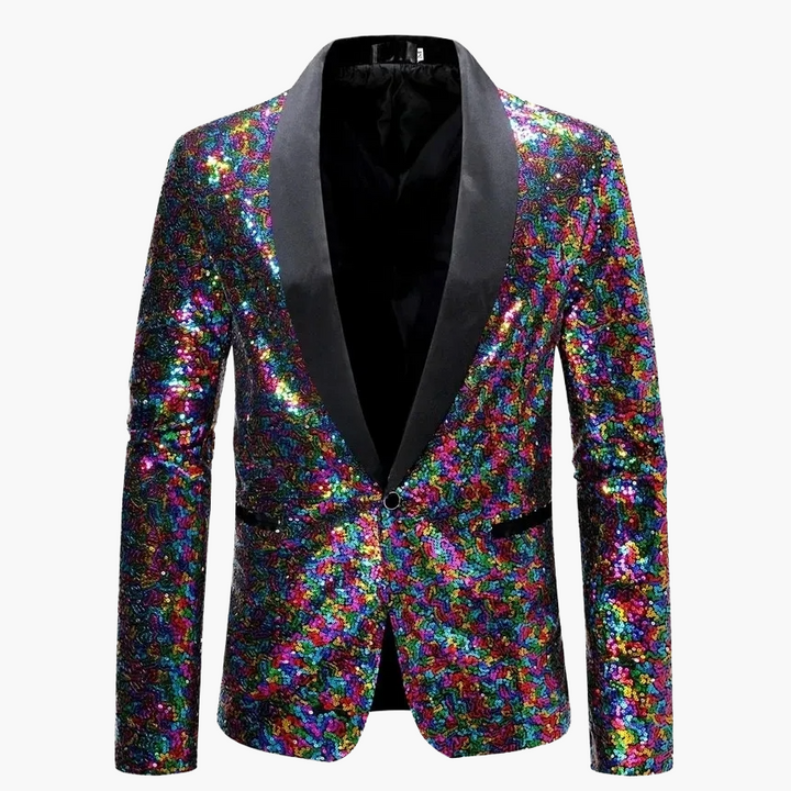 Auffälliges Herren Pailletten Sakko. Glamouröser Glitzer Blazer für Party, Event und besondere festliche Anlässe.