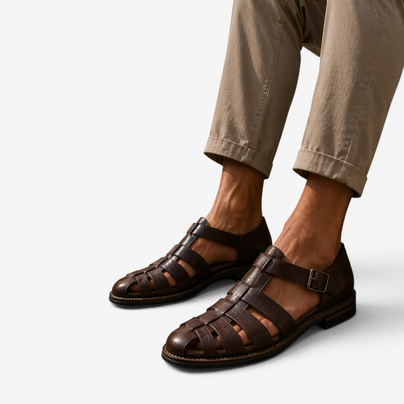 Moderne offene Herren Sandalen, perfekt für Sommer und Freizeit. Robuste & bequeme Alltagsschuhe für entspannte Stunden.
