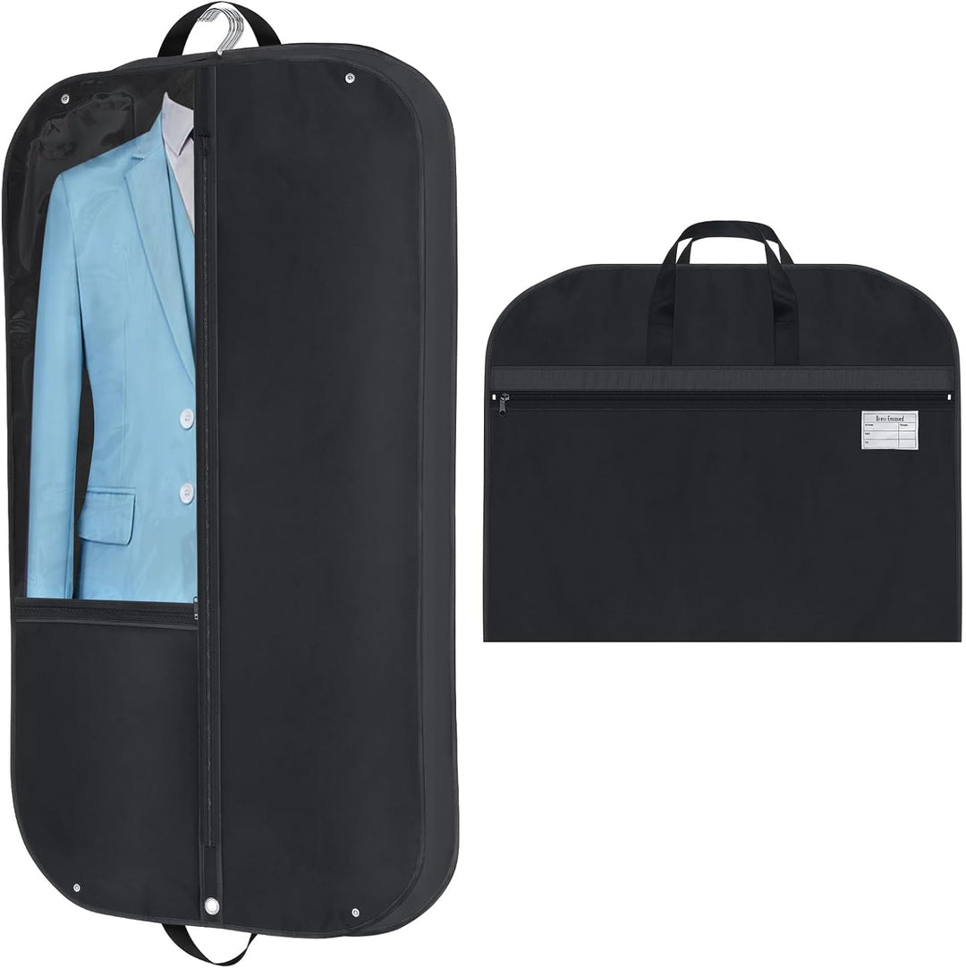 Schwarze, wasserdichte Unisex Reisetasche als Anzughülle für Kleidung. Ideal für Geschäftsreisen & Organisation.
