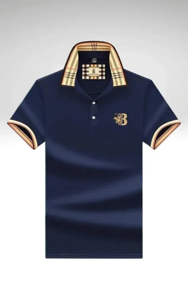 Zeitloses blaues Herren Polohemd für stilvolle casual & elegante Auftritte im Sommer/Frühling.