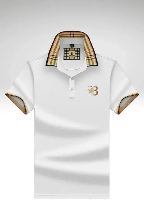 Trendiges grünes Herren Polohemd, modisch & bequem, ideal für entspannte Sommer- & Frühlingsoutfits.