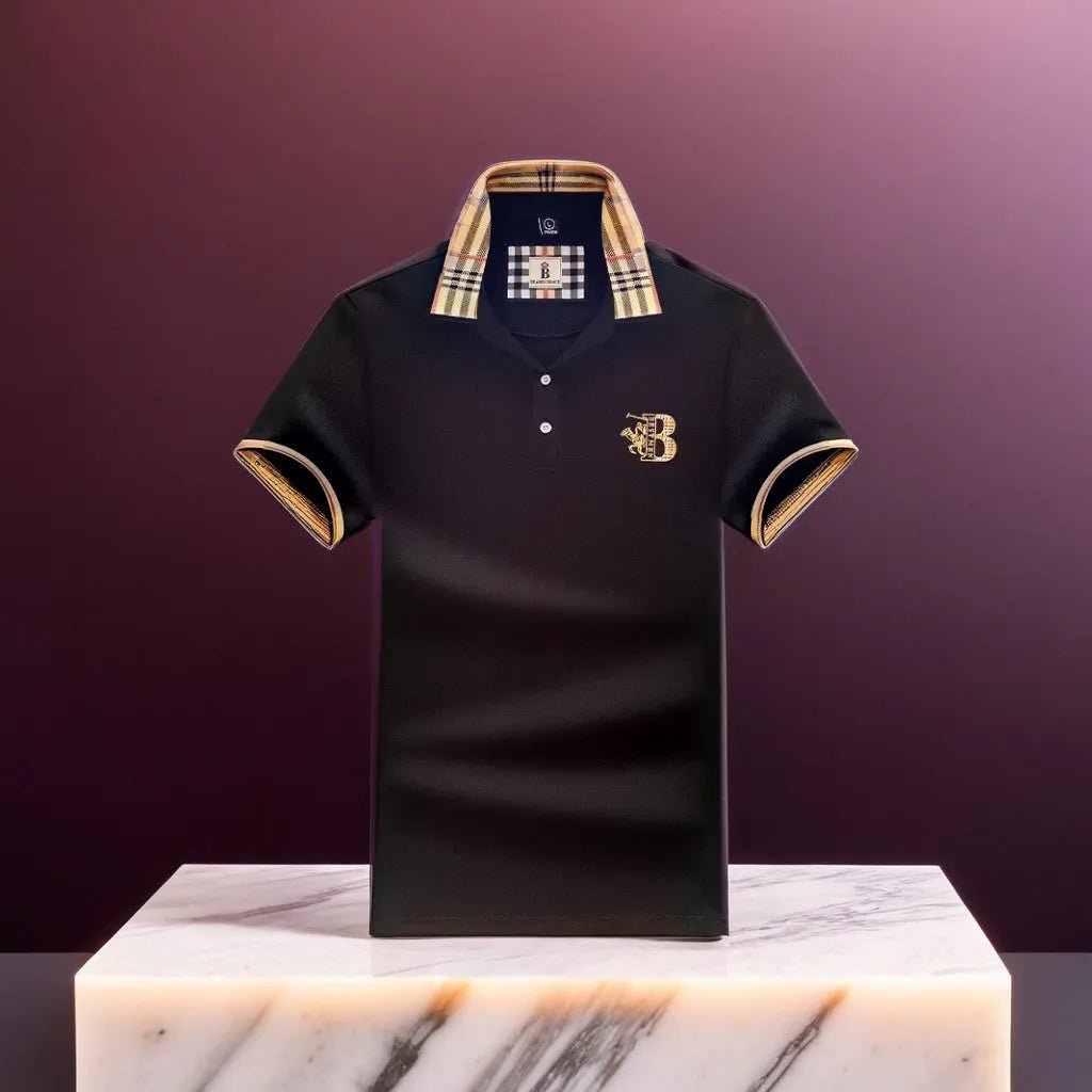 Marineblaues Herren Polohemd, zeitlos elegant, modisches Männer Oberteil für Business & Freizeit.