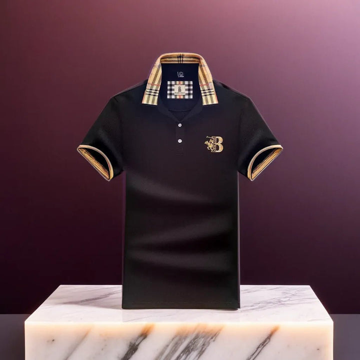 Marineblaues Herren Polohemd, zeitlos elegant, modisches Männer Oberteil für Business & Freizeit.